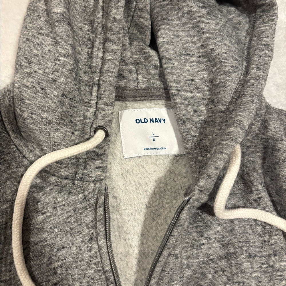 Men’s Large Old Navy Gray Lightweight zipper Jacket with hood - Picture 5 of 6